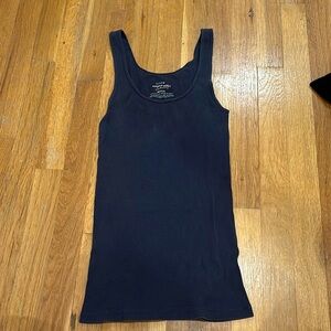 Navy ribbed tank